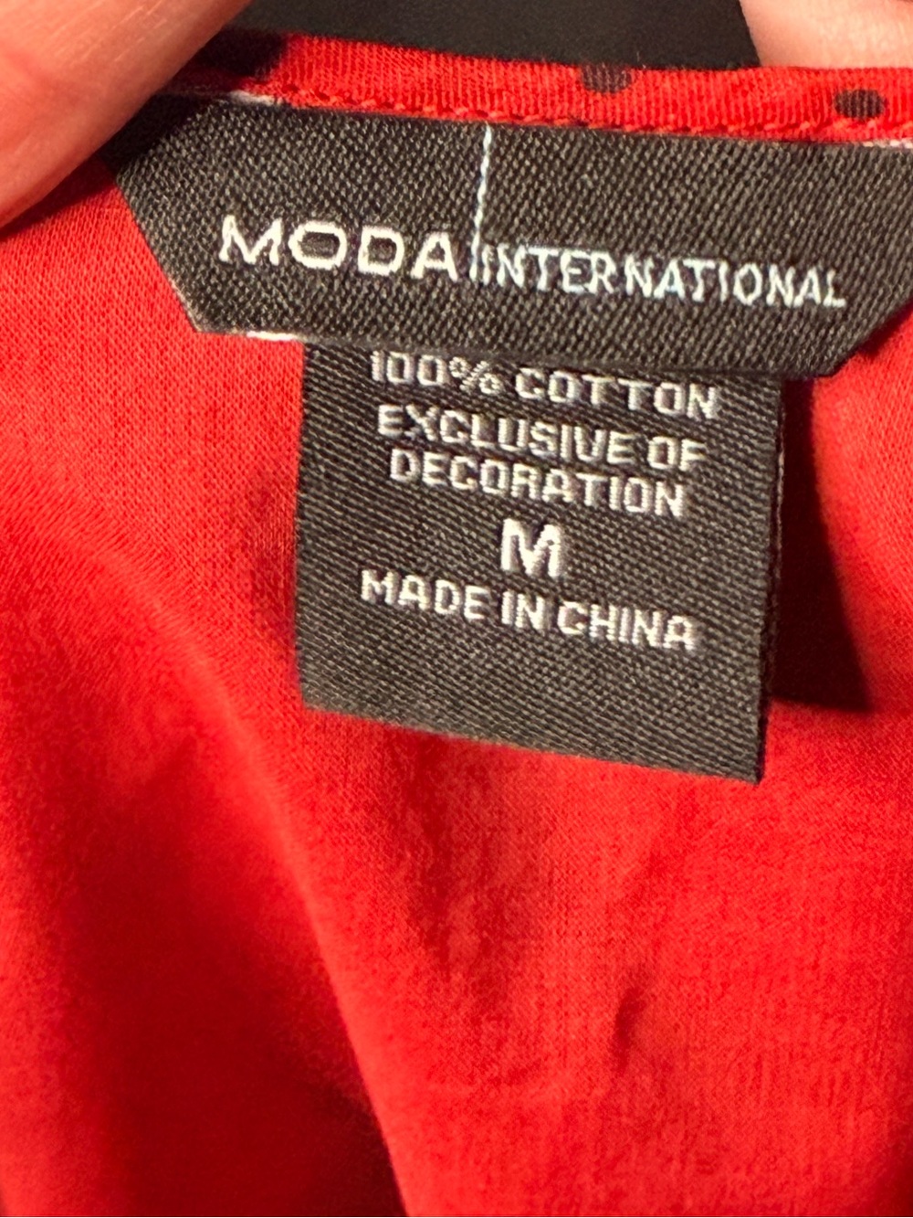 Moda International Top Black/Red Size M —#080 - Picture 7 of 16